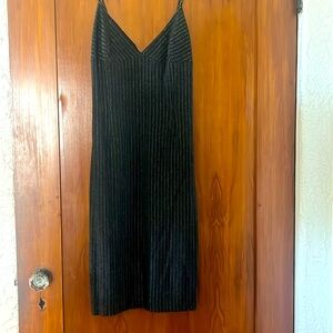 Beautiful Heather Grey w/Gold Pin Stripe Dress